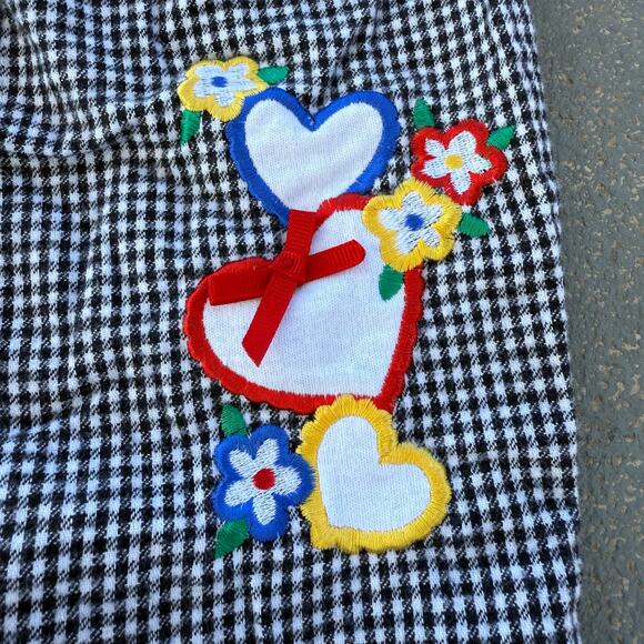 VTG 90s HealthTex Black White Check Primary Color Clown Hearts One Piece 6-9 MO - Picture 3 of 9